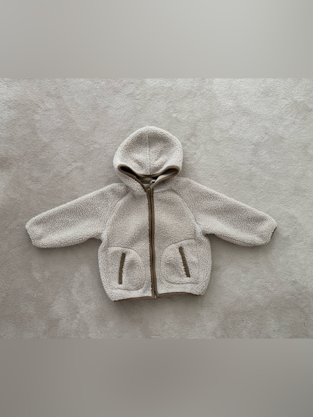 Zara Cream Sherpa Hooded Jacket